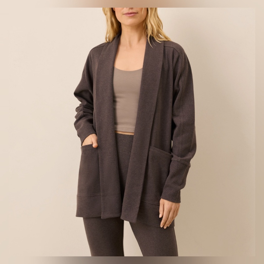 Pact Organic Airplane Wrap Cardigan Brown Size M/L